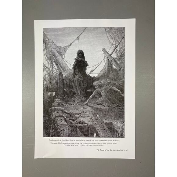 Dore, Ancient Mariner, Divine Comedy, Illustration, Print, Art, ~ 240707-WH 292 - Picture 2 of 4